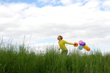 Children and balloons