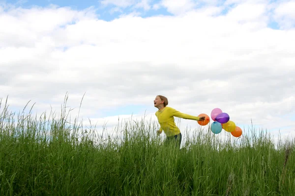 Dzieci i balony — Zdjęcie stockowe