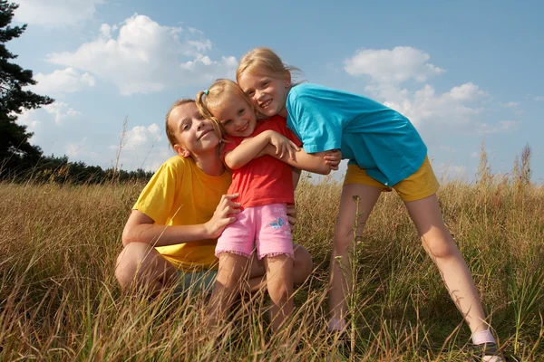 Anak-anak di padang rumput — Stok Foto