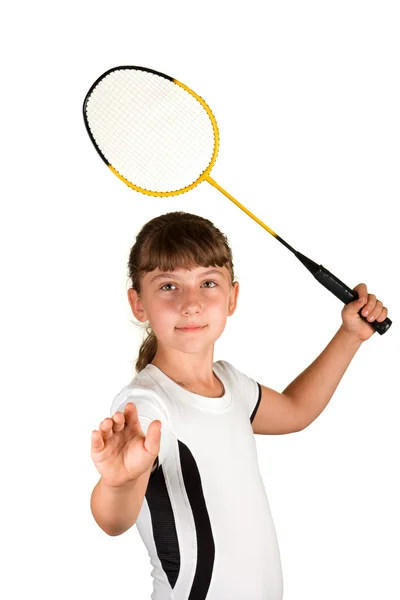 Badminton girl — Stock Photo, Image