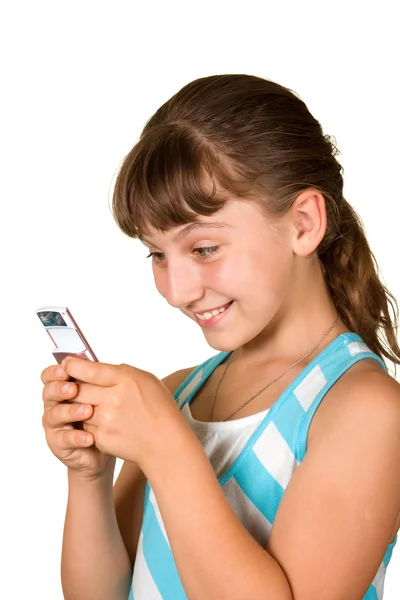 stock image The girl with mobile phone