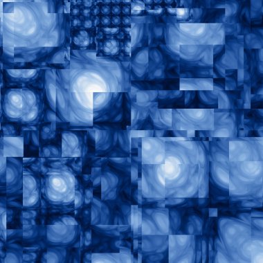 Abstract Cubist Fractal Blue Background clipart