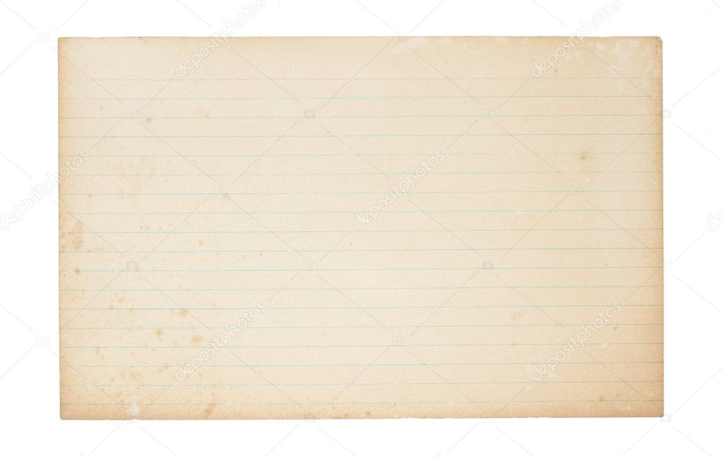 Old, Yellowing Index Card