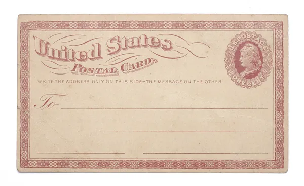 Vintage Stati Uniti Una volta centesimo cartolina — Foto Stock