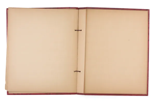 Lege pagina's van een oud schroot boek — Stockfoto
