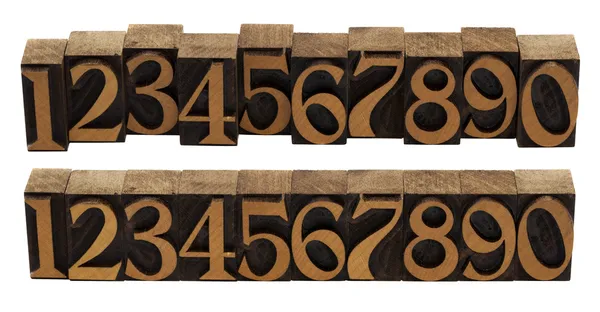 Drewno numery — Zdjęcie stockowe