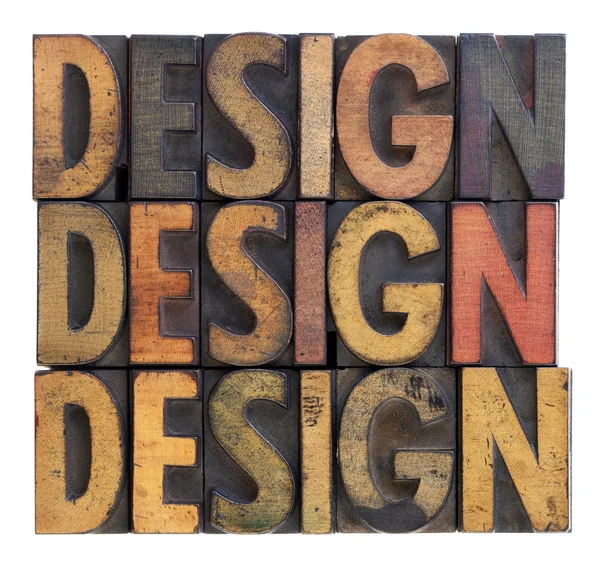Дизайн - старовинна дерев'яна типографія — стокове фото
