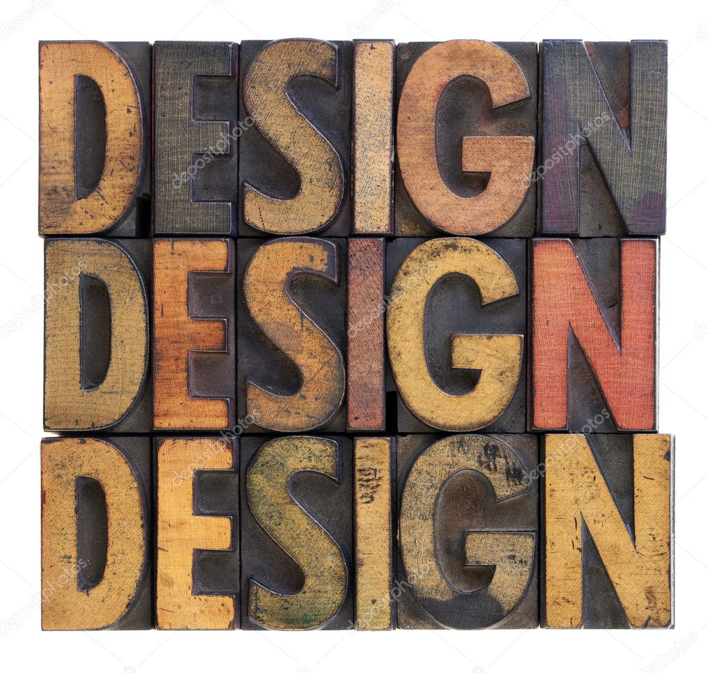 Design - vintage wood typography