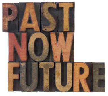 Past, now, future - time concept clipart