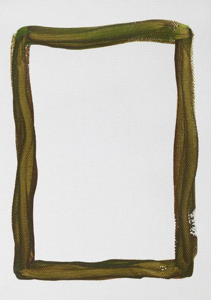 Grön brun ram målade på duk — Stockfoto