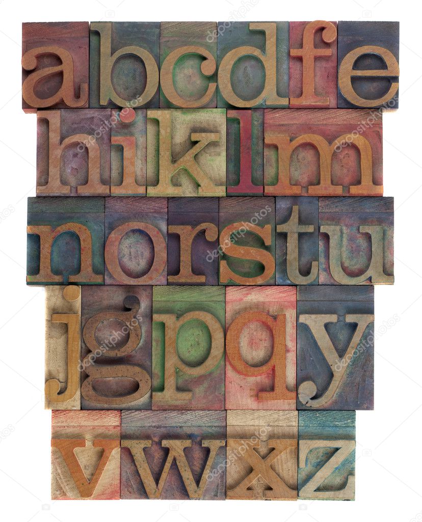 Alphabet abstract - letterpress type