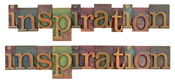 Słowa inspiracji w typ typografia — Zdjęcie stockowe