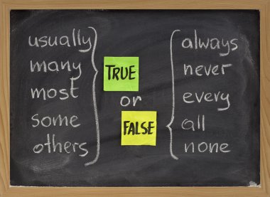 True or false words clipart