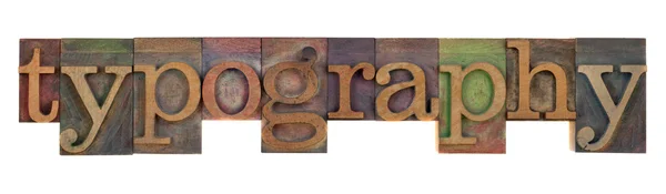 Typografie in oude boekdruk type — Stockfoto