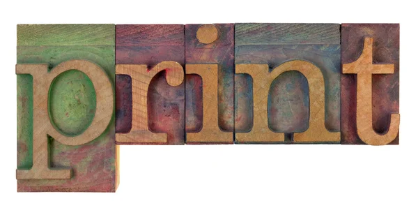 Print in wooden letterpress type — Stock Photo, Image