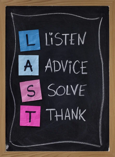 Listen, advice, solve, thank — Stock Photo, Image