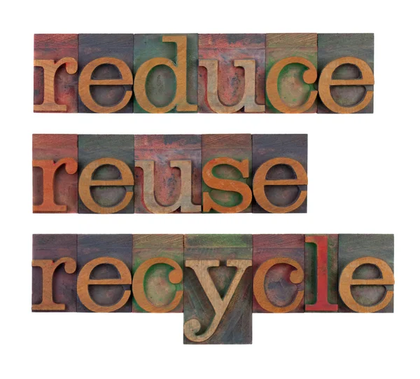 Verminderen, hergebruiken en recyclen - instandhouding — Stockfoto
