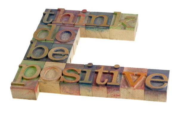 Piense, haga, sea positivo - motivación —  Fotos de Stock