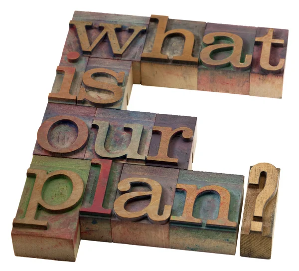 Qual è il nostro piano ? — Foto Stock