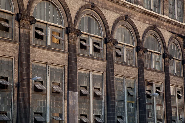 stock image Windows of old power plant