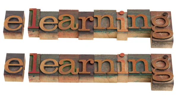 Palavra de e-learning — Fotografia de Stock