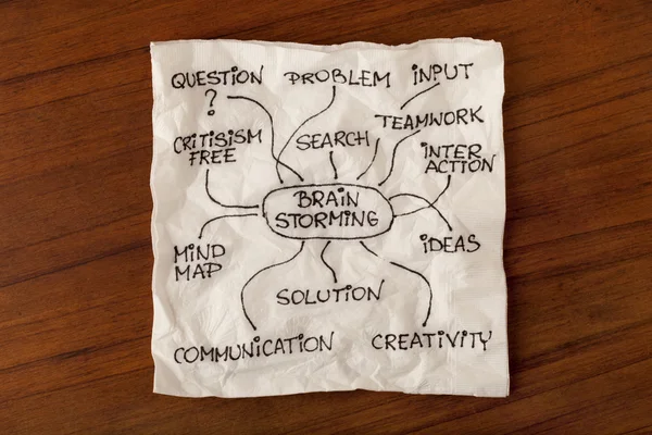 Brainstorming - napkin concept — Stock Photo, Image
