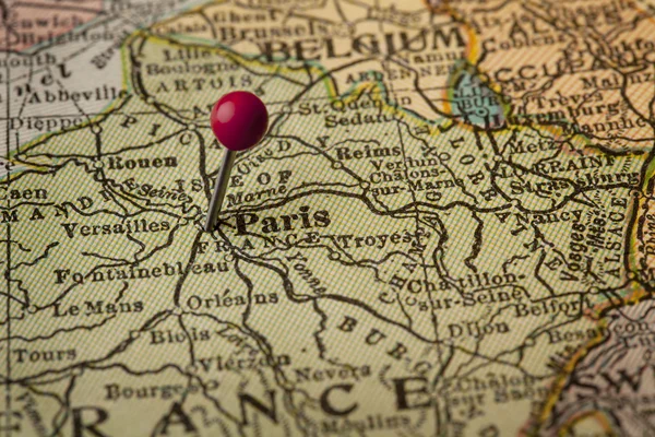 Paris e França mapa do vintage — Fotografia de Stock