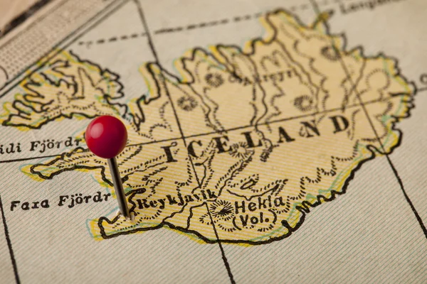 Islândia e Reykjavik mapa — Fotografia de Stock