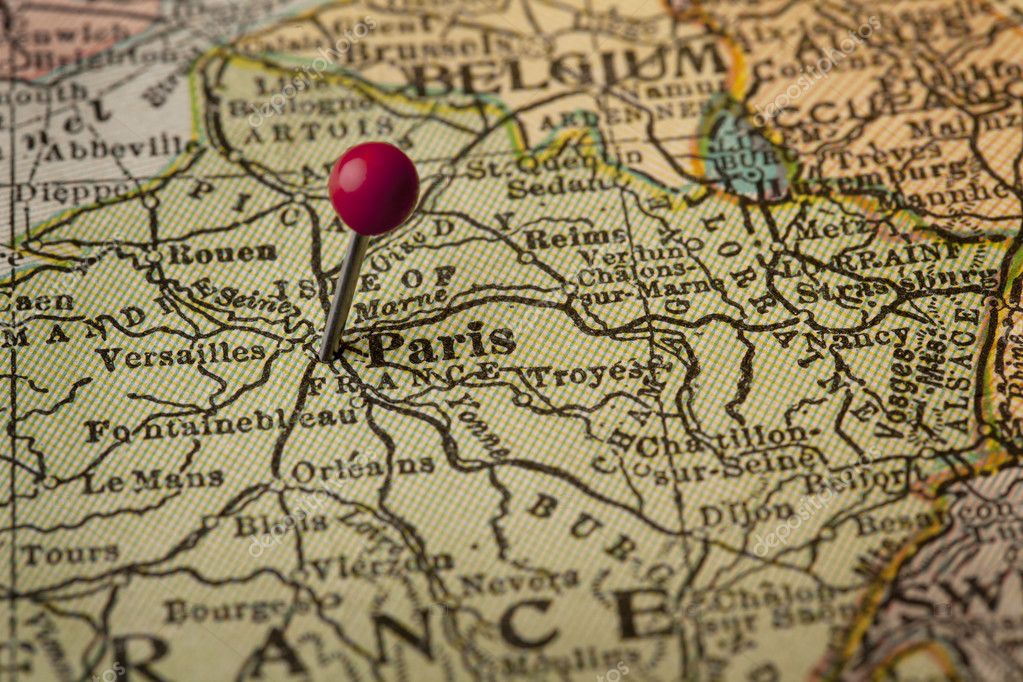 Vintage Map Of France Paris And France Vintage Map Stock Photo By ©Pixelsaway 3901731