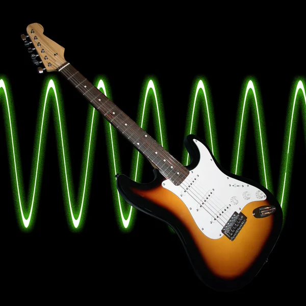 Гитара со звуковой волной — стоковое фото