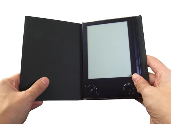 Ebook reader w ręce — Zdjęcie stockowe