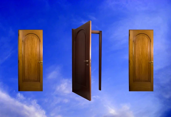 Three doors in the sky — Stock Photo, Image