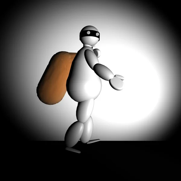 Ladrão de fantoches 3D — Fotografia de Stock