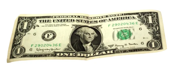 Un billet d'un dollar avec un chemin de coupure — Photo