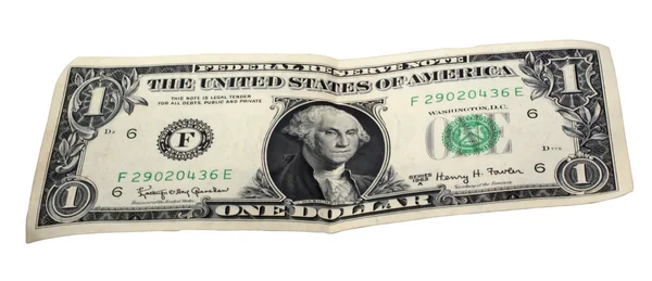 Ein-Dollar-Schein mit Schnittpfad — Stockfoto