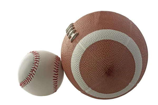 Baseball och fotboll — Stockfoto
