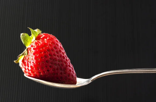 Strawberry and sugar — Stock Photo, Image