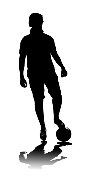 Silhouette del giocatore di calcio — Foto Stock