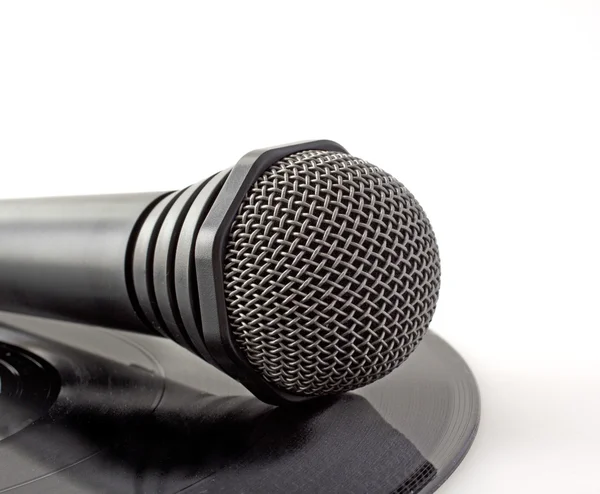 Microfone sobre vinil — Fotografia de Stock