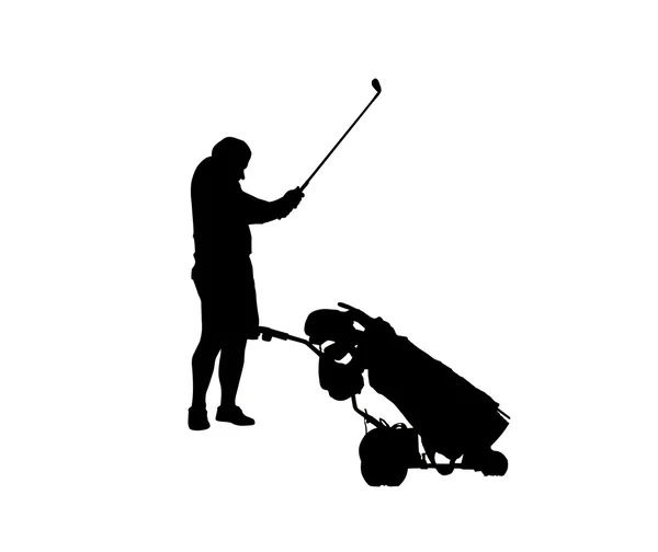 Silhouette eines Golfspielers — Stockfoto