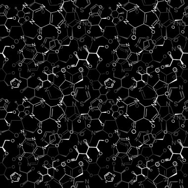 Seamless chemical pattern clipart