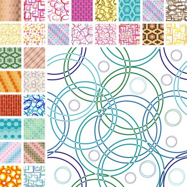 Seamless retro patterns clipart