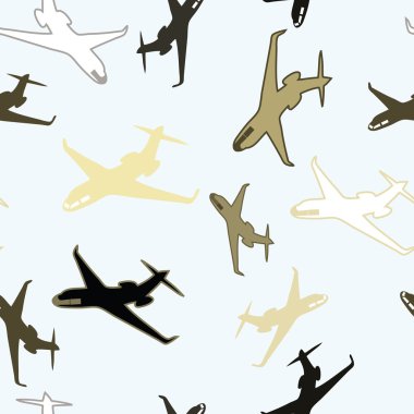 Seamless airplane pattern clipart