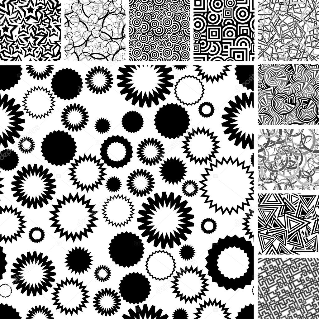 Seamless uncolored patterns