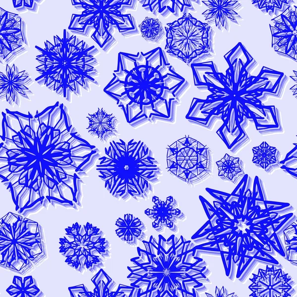 Modèle de flocon de neige sans couture — Image vectorielle