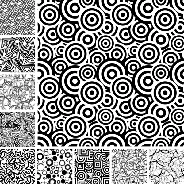 Seamless uncolored patterns — Stok Vektör