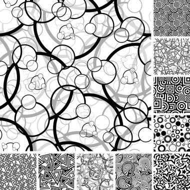 Seamless uncolored patterns