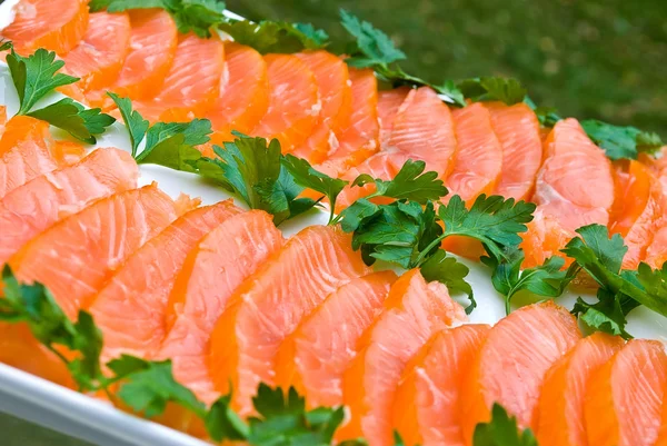 Sliced salmon fillet — Stock Photo, Image