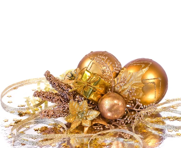 Decoración de Navidad - rama dorada — Foto de Stock