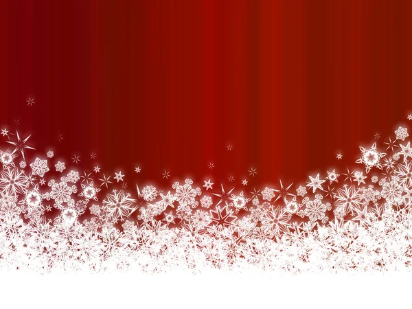 Fiocchi di neve bianchi su sfondo rosso scuro — Foto Stock